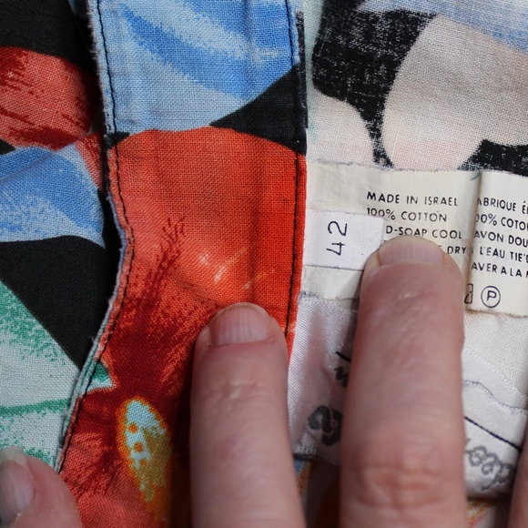 Gideon Oberson unisex Size 42 tropical hawiian floral print button shirt. - Picture 8 of 12